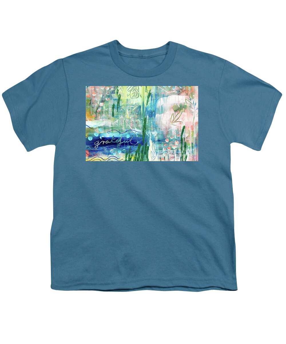 Grateful Youth T-Shirt featuring the painting Grateful by Claudia Schoen
