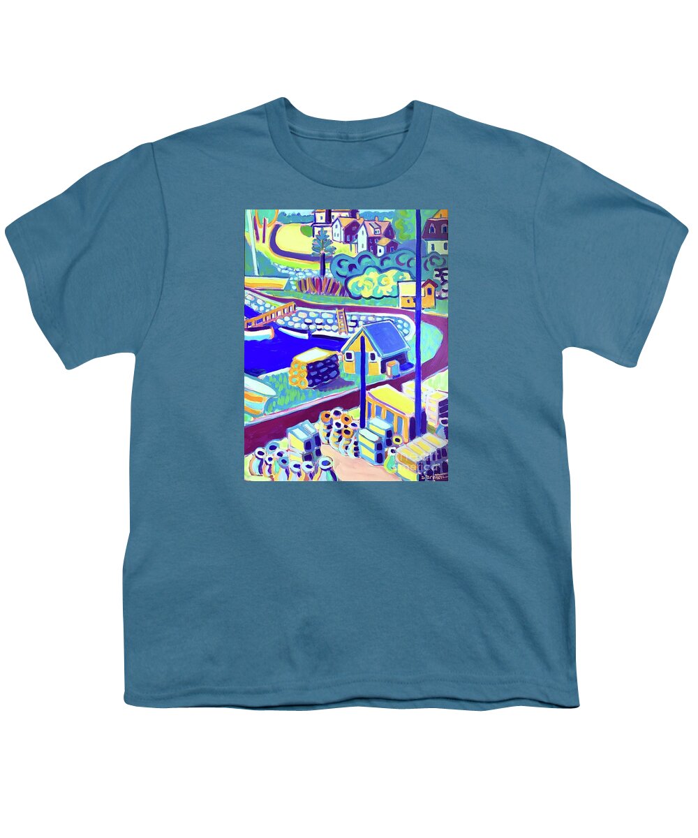 Gull Cove Youth T-Shirt featuring the painting Gull Cove, Rockport, MA by Debra Bretton Robinson