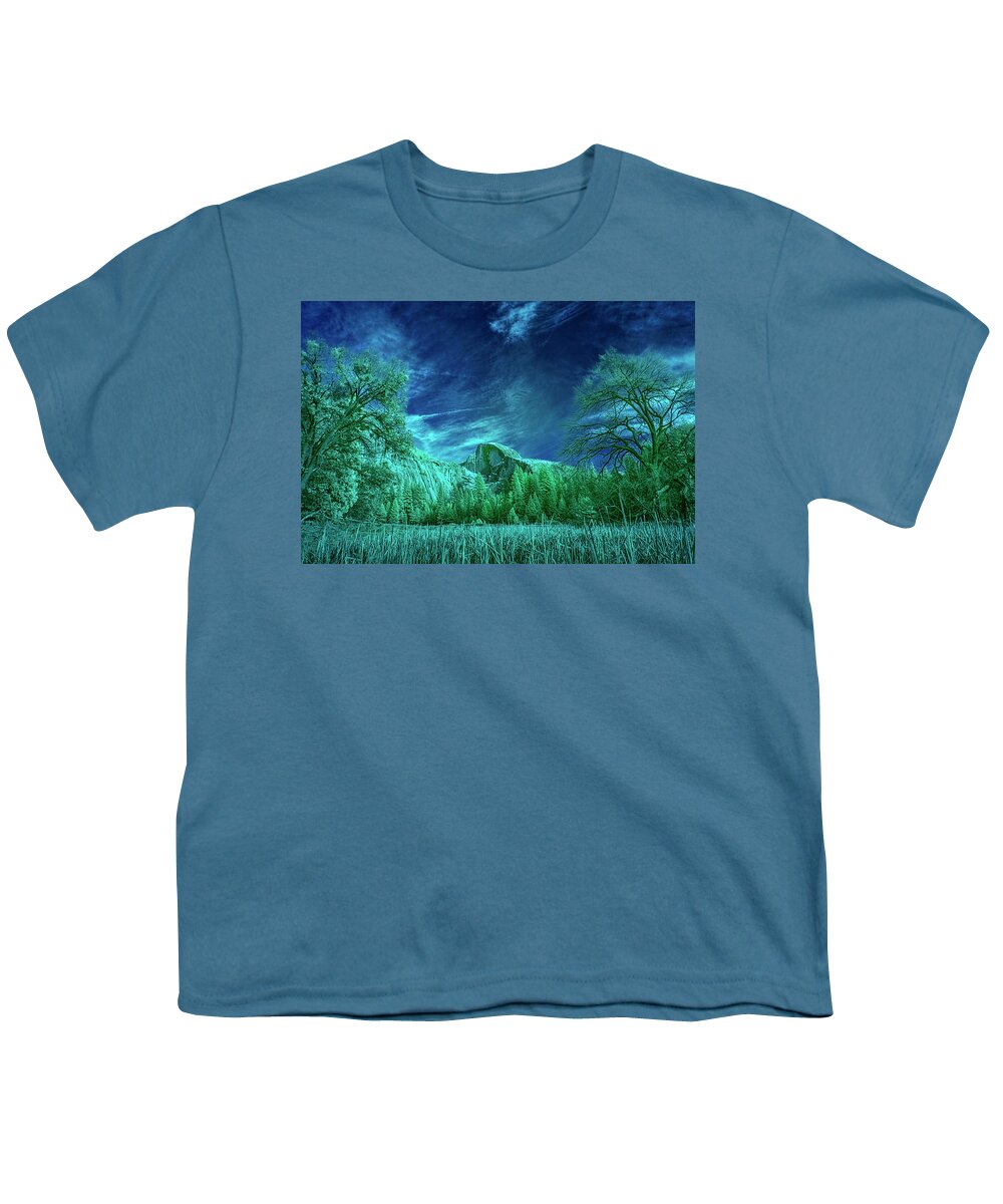 Landscape Youth T-Shirt featuring the photograph Half Dome Colored Infrared by Romeo Victor