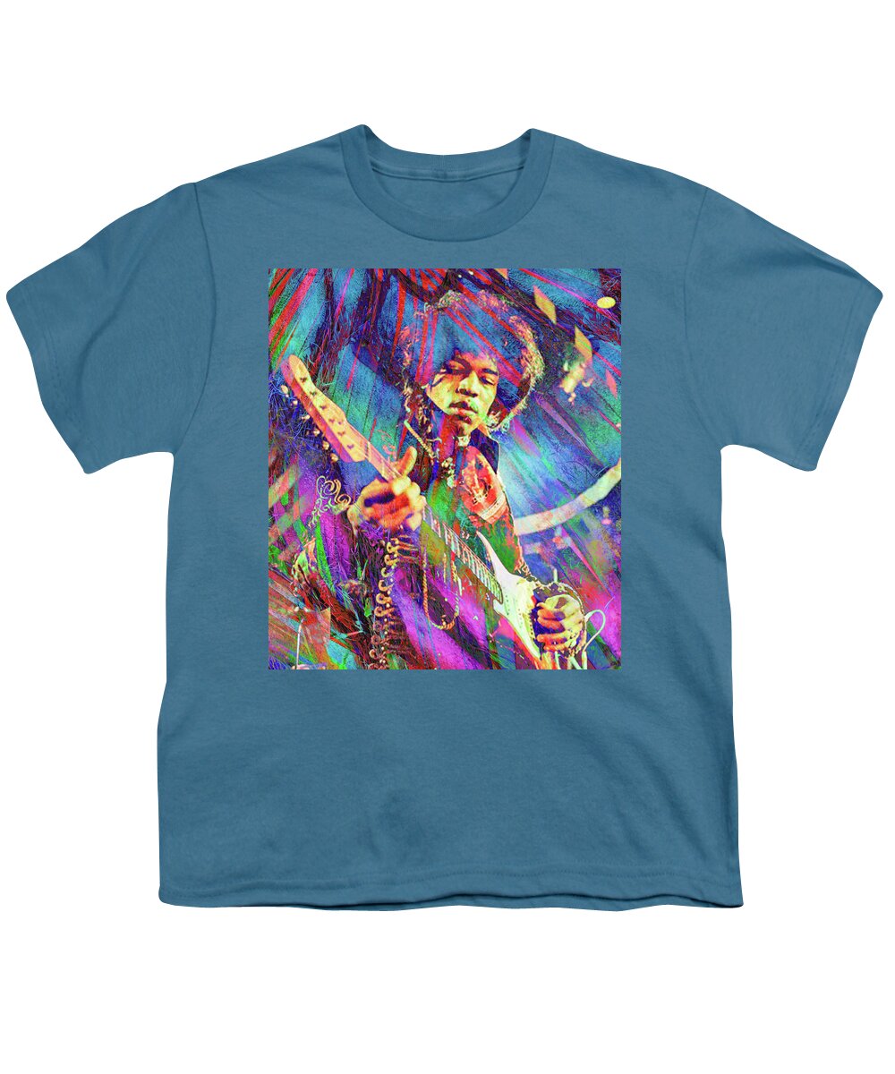 Jimi Hendrix Youth T-Shirt featuring the digital art Jimi Hendrix by Rob Hemphill