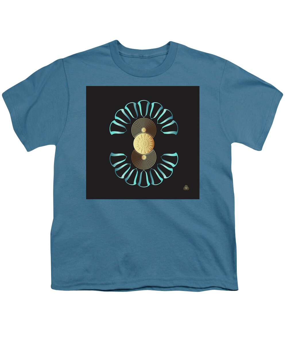 Mandala Youth T-Shirt featuring the digital art Kuklos No 4366 by Alan Bennington