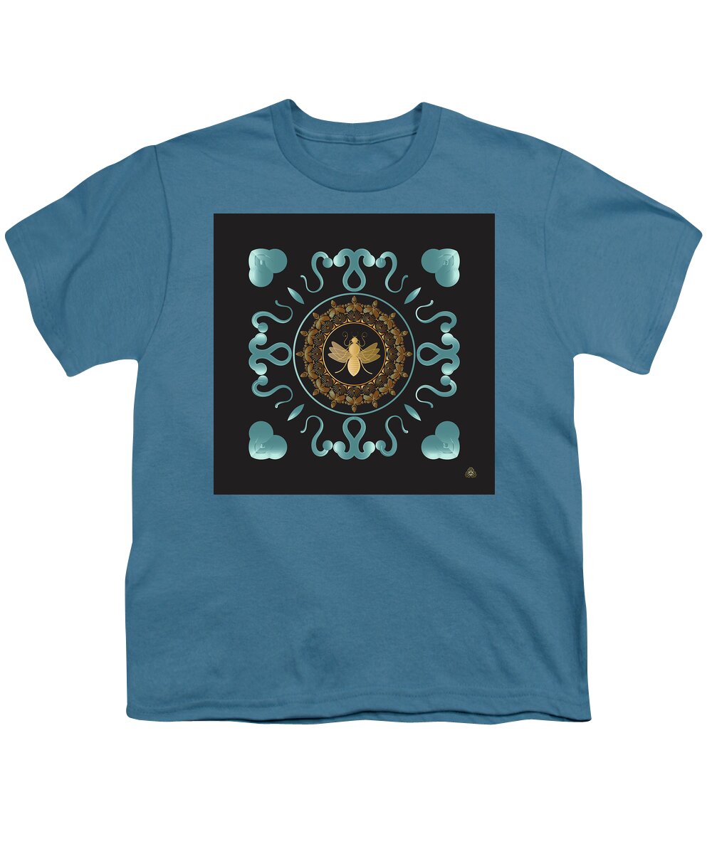 Mandala Youth T-Shirt featuring the digital art Kuklos No 4391 by Alan Bennington