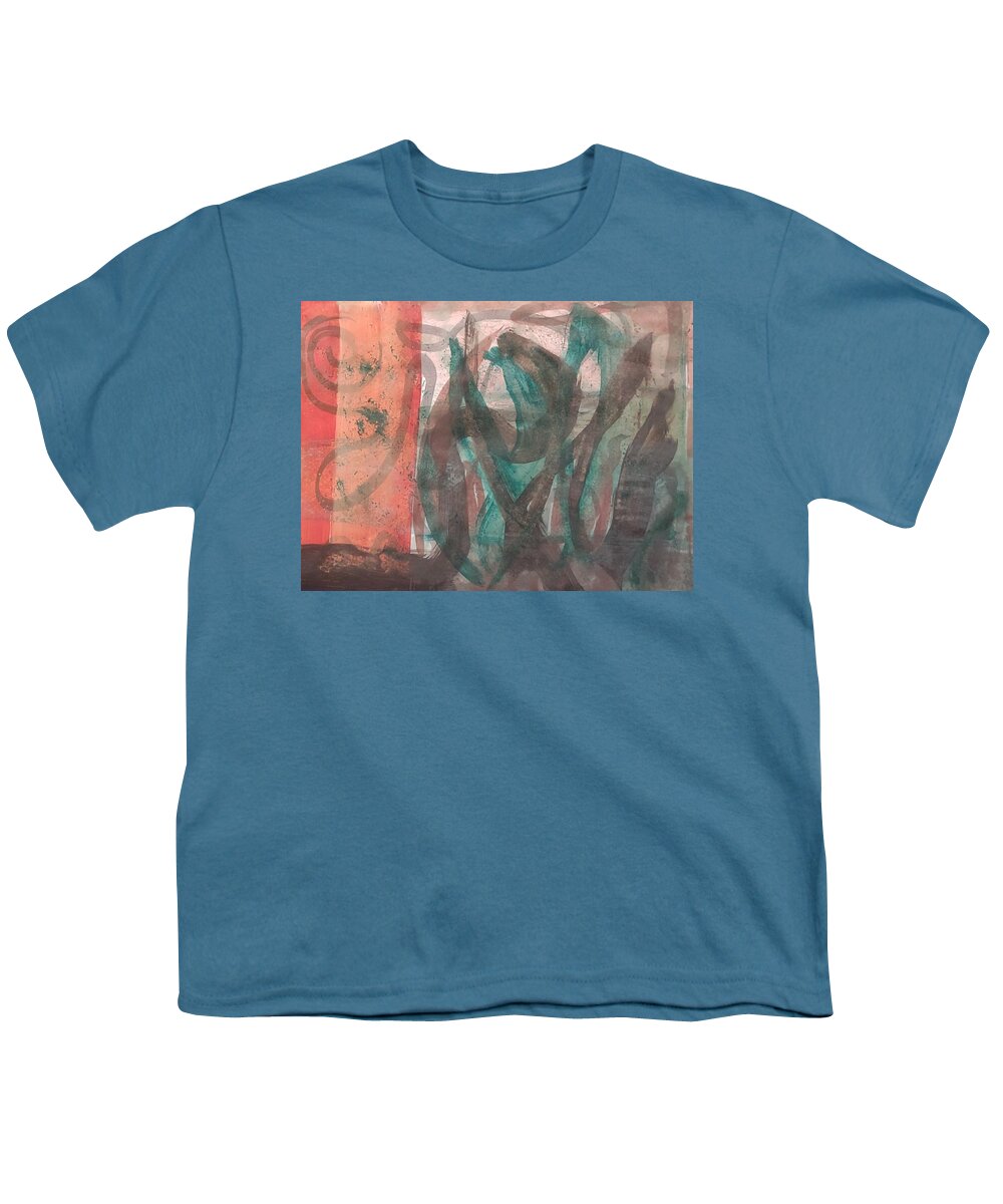 Abstract  Youth T-Shirt featuring the painting Like Grass by Suzanne Berthier
