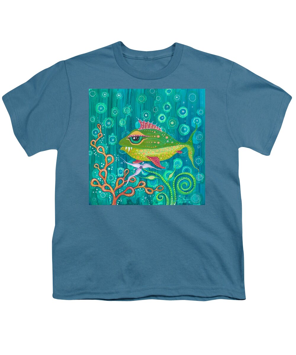 Fish Youth T-Shirt featuring the painting Little Frankie by Tanielle Childers