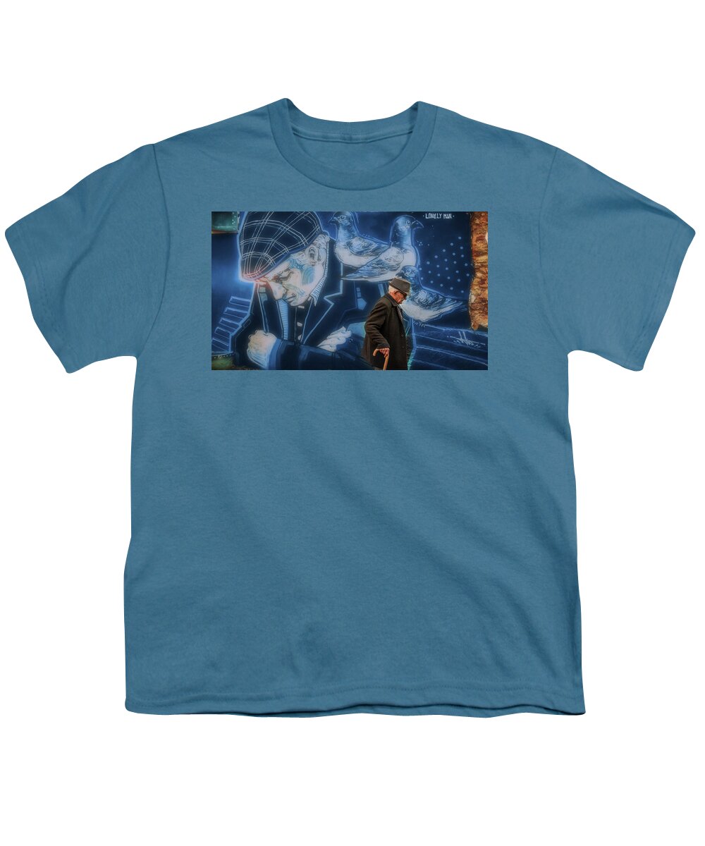 Quarantine Youth T-Shirt featuring the photograph Lonely Man by Micah Offman