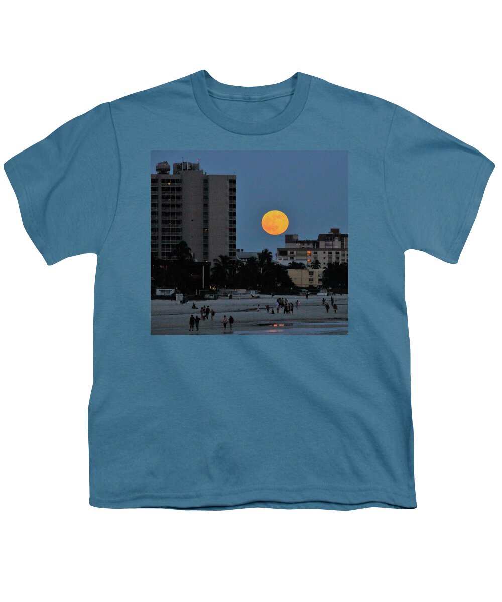 Moon Youth T-Shirt featuring the photograph Moon Rise by Mingming Jiang