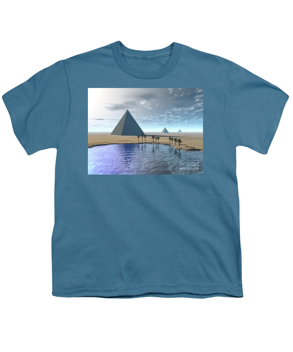 Egypt Youth T-Shirt featuring the digital art Morning Oasis by Phil Perkins