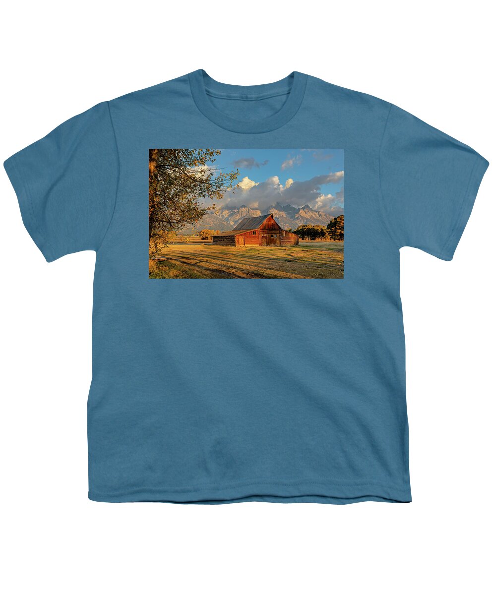 Barn Youth T-Shirt featuring the photograph Moulton's Barn by Jack Bell