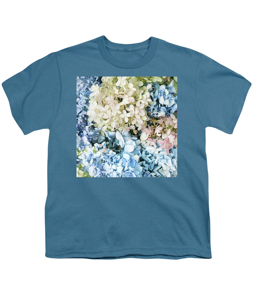Hydrangea Youth T-Shirt featuring the photograph Multi Colored Hydrangea by Theresa Tahara
