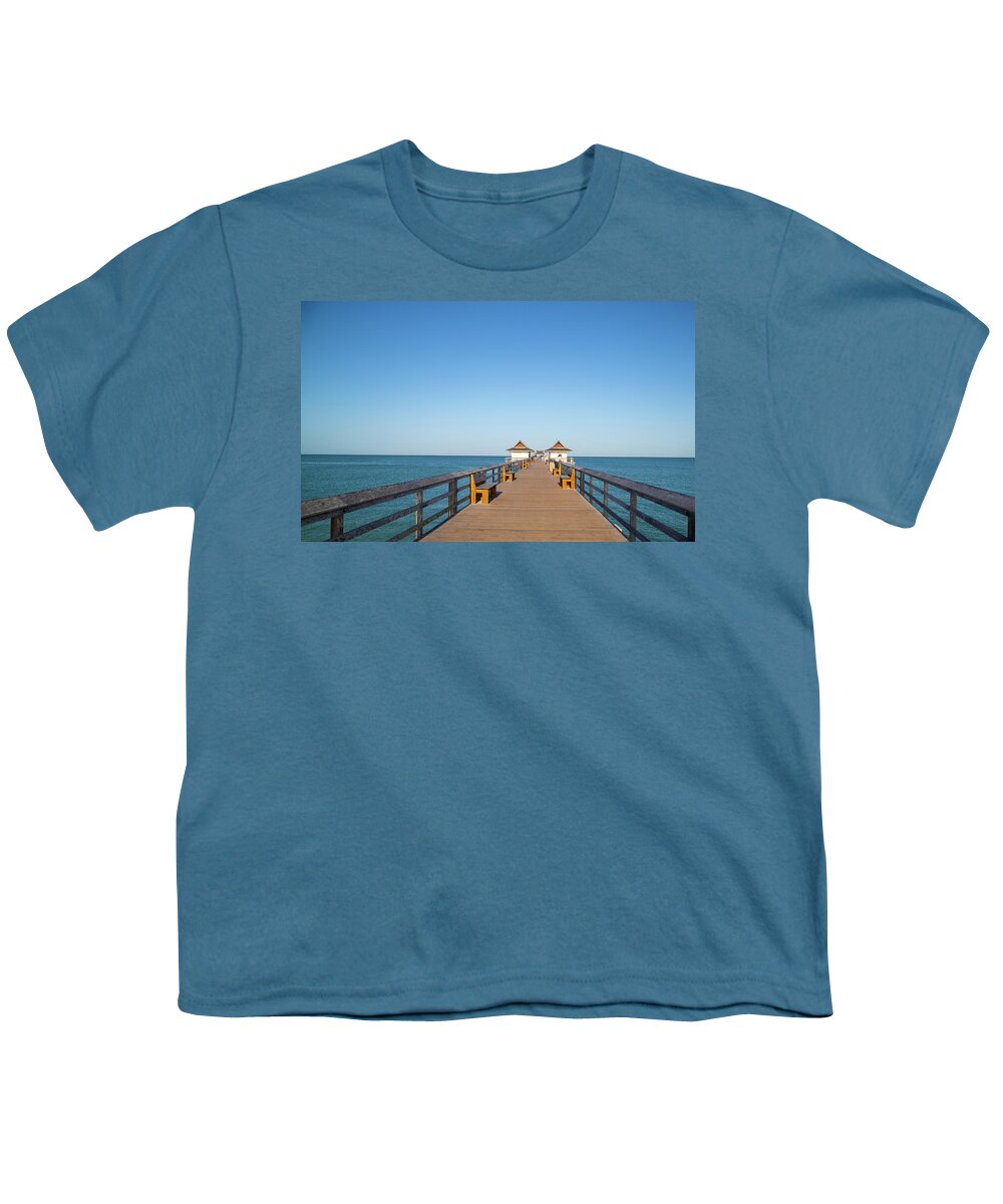 Pier Youth T-Shirt featuring the photograph Naples, Florida Pier by Dart Humeston