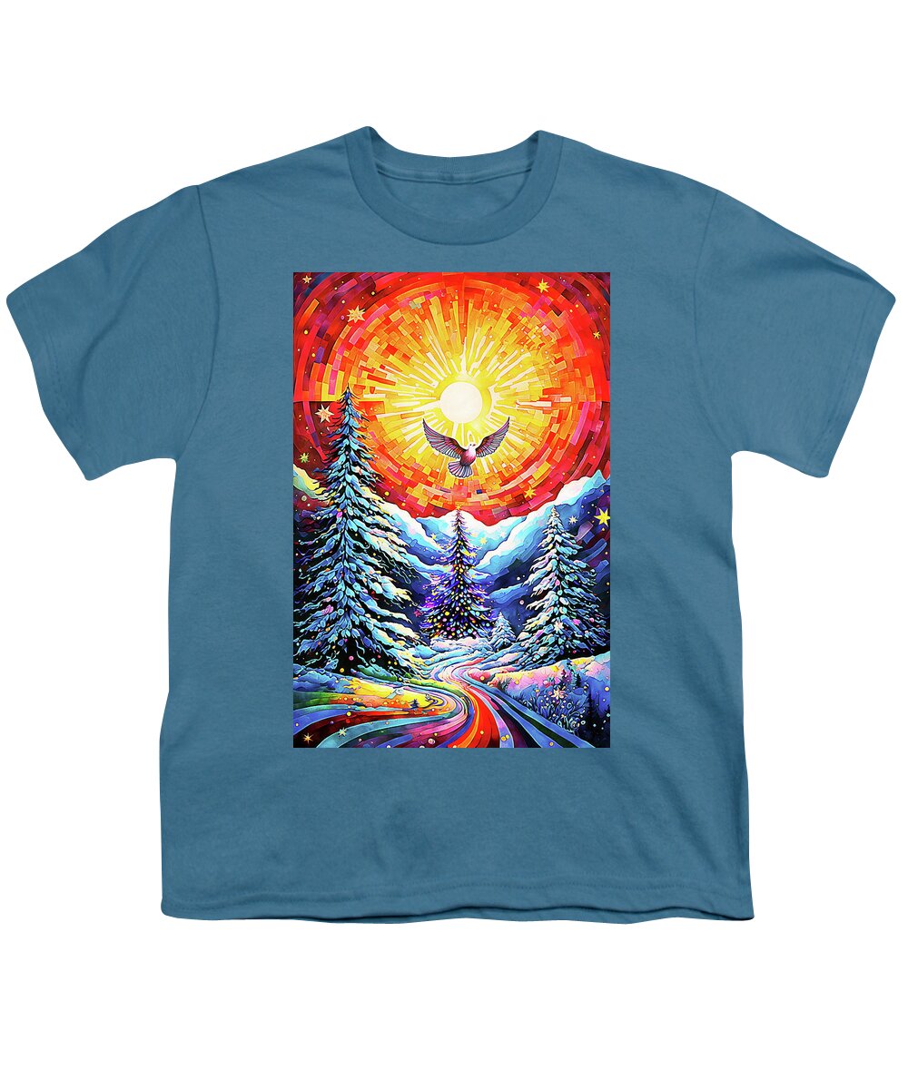 Christmas Youth T-Shirt featuring the digital art Peace for Christmas by Peggy Collins