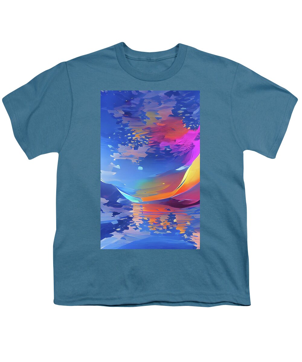  Youth T-Shirt featuring the digital art BlueReflectOn 4 Ukraine by Rod Turner