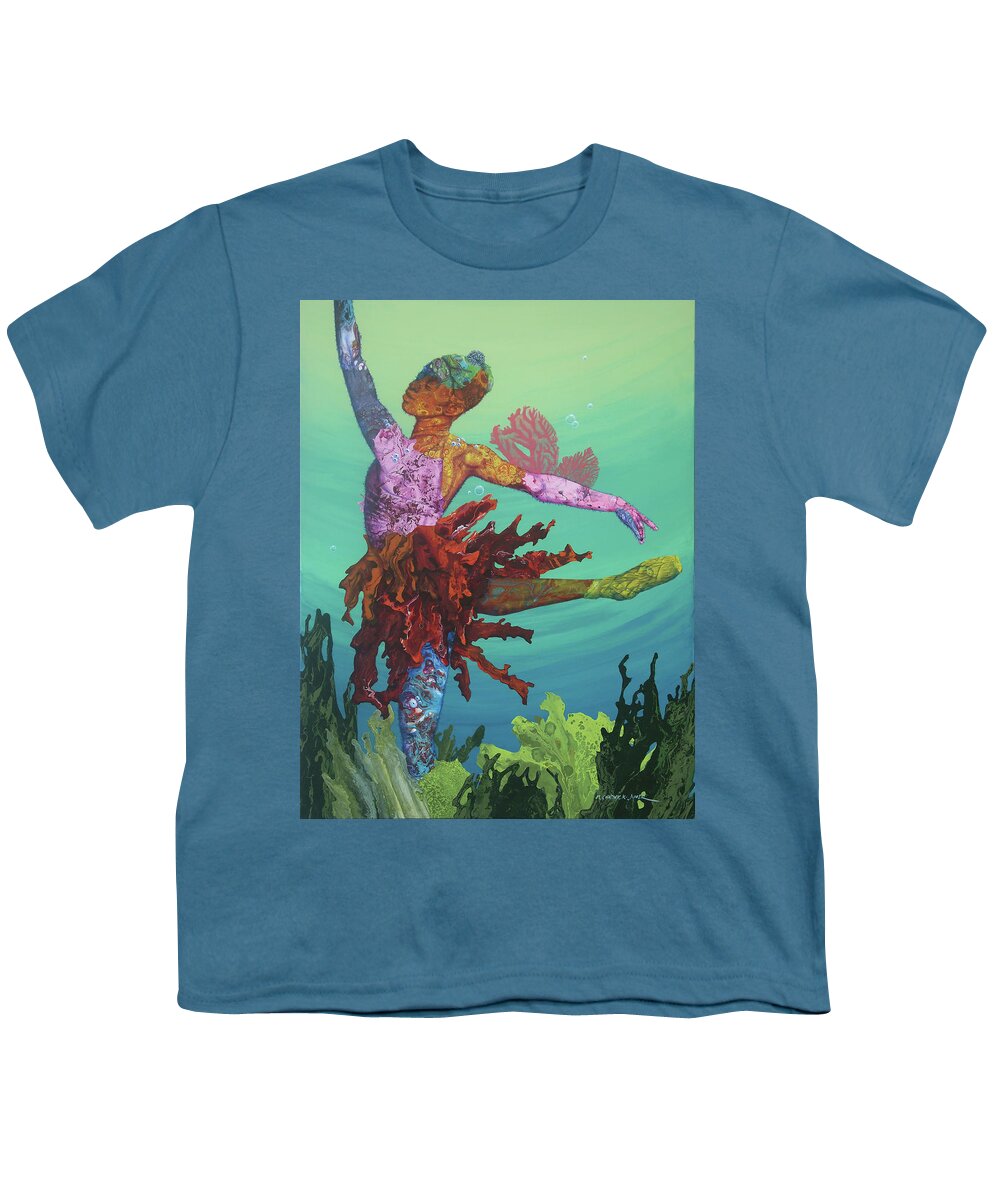 Ballet Youth T-Shirt featuring the painting Reef Dance by Marguerite Chadwick-Juner