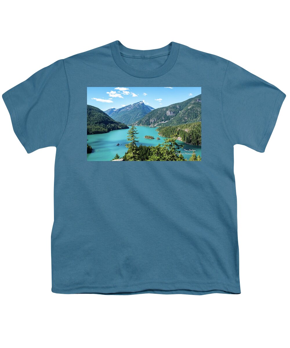 Rocky Davis Peak And Turquoise Diablo Lake Youth T-Shirt featuring the photograph Rocky Davis Peak and Turquoise Diablo Lake by Tom Cochran
