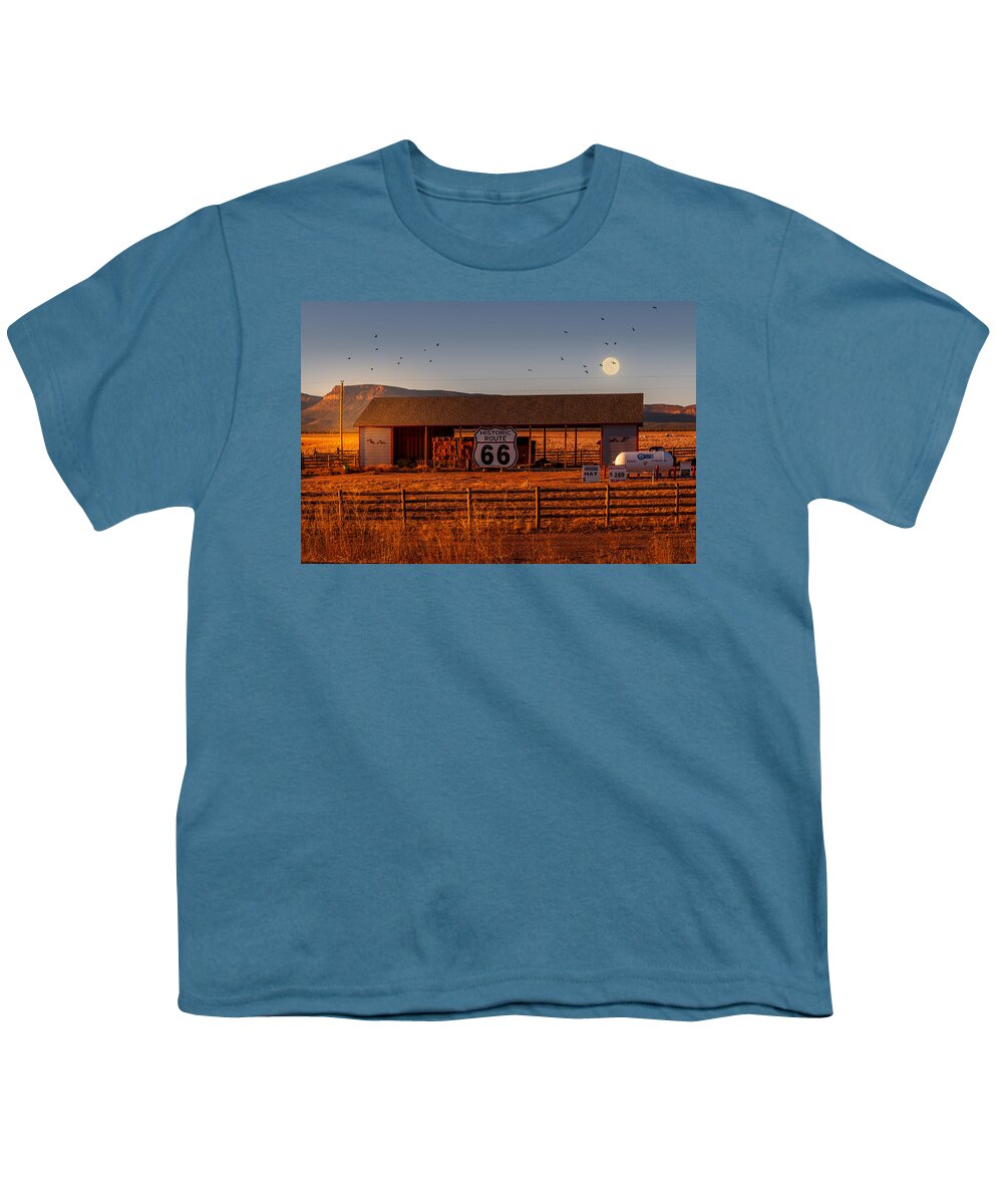 Route 66 Youth T-Shirt featuring the photograph Route 66 Hay Barn by Frank Lee