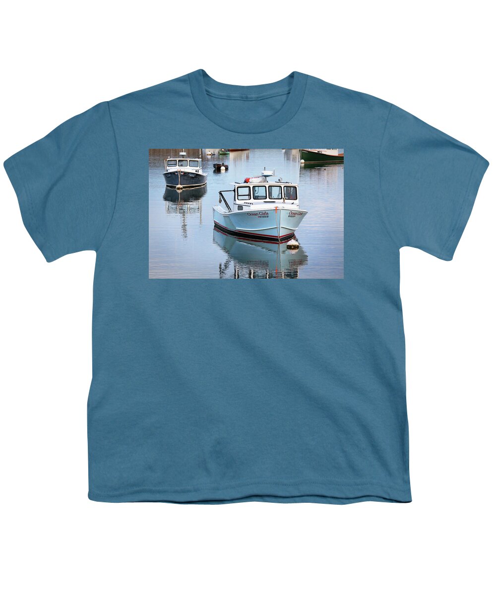 Rye Harbor Youth T-Shirt featuring the photograph Rye Harbor Reflections by Eric Gendron