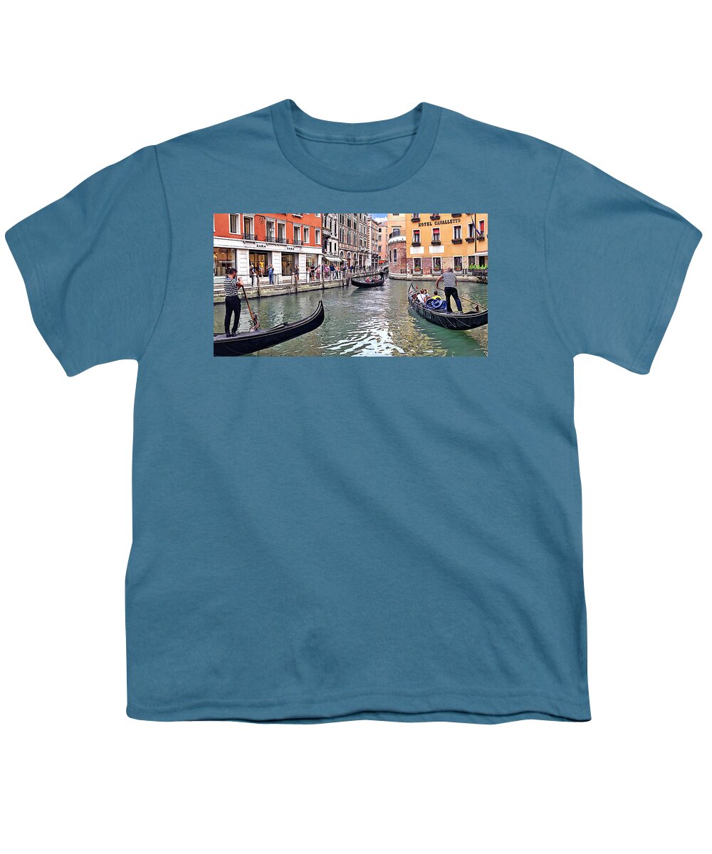 Gondola Youth T-Shirt featuring the photograph Shopping Venice Style by Jill Love