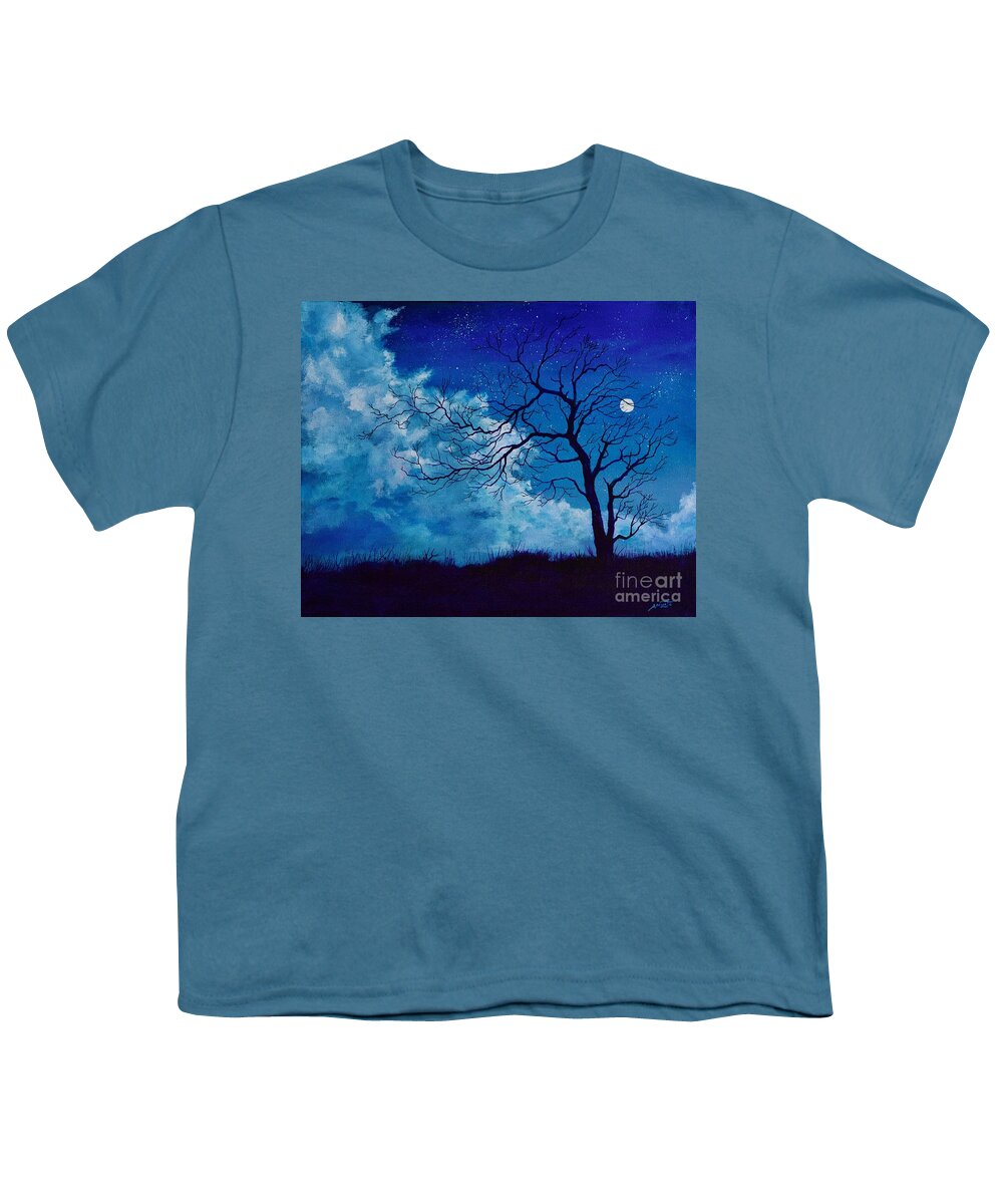 Acrylic Youth T-Shirt featuring the painting Silent Night by AnnaJo Vahle