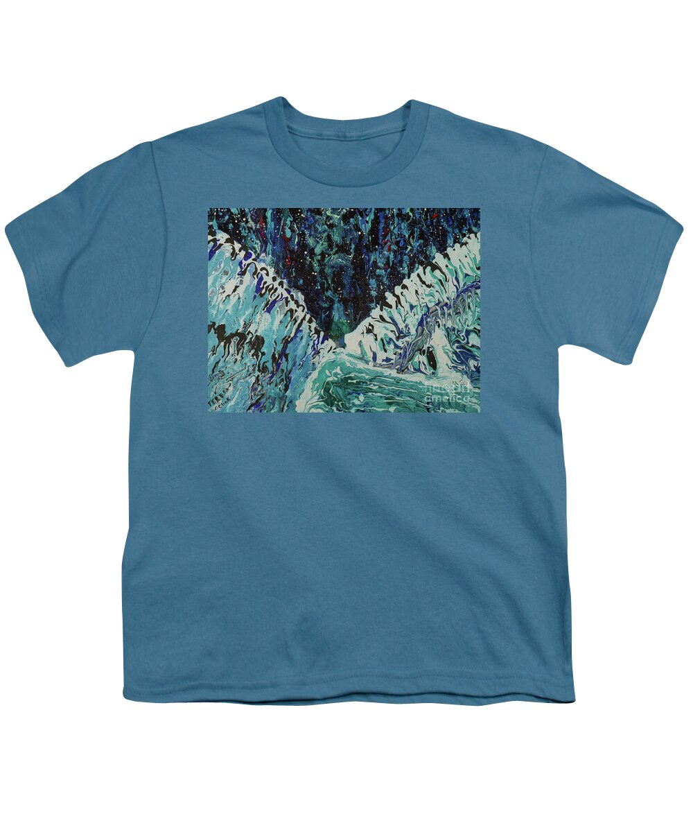 Northern Lights Youth T-Shirt featuring the painting Starlight by Tessa Evette
