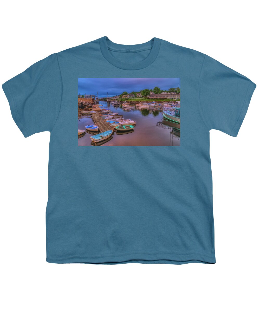 Perkins Cove Youth T-Shirt featuring the photograph Stillness in Perkins Cove by Penny Polakoff