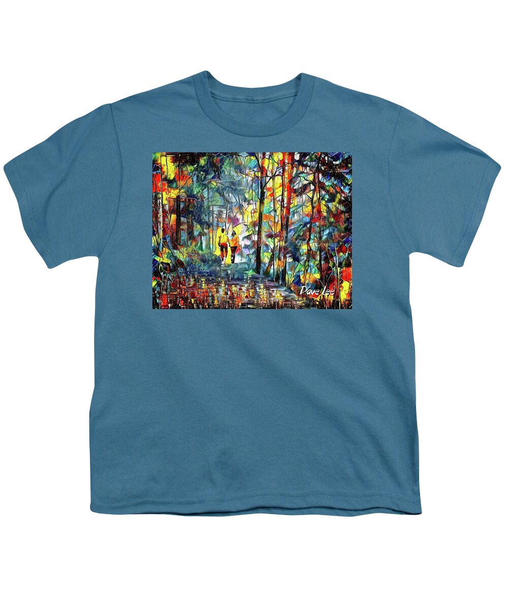 Fall Youth T-Shirt featuring the digital art Strolling Through the Colors by Dave Lee