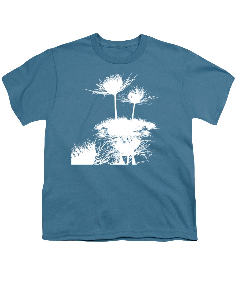 Wildflower Youth T-Shirt featuring the digital art Summer Lace Silhouette by Gina Harrison