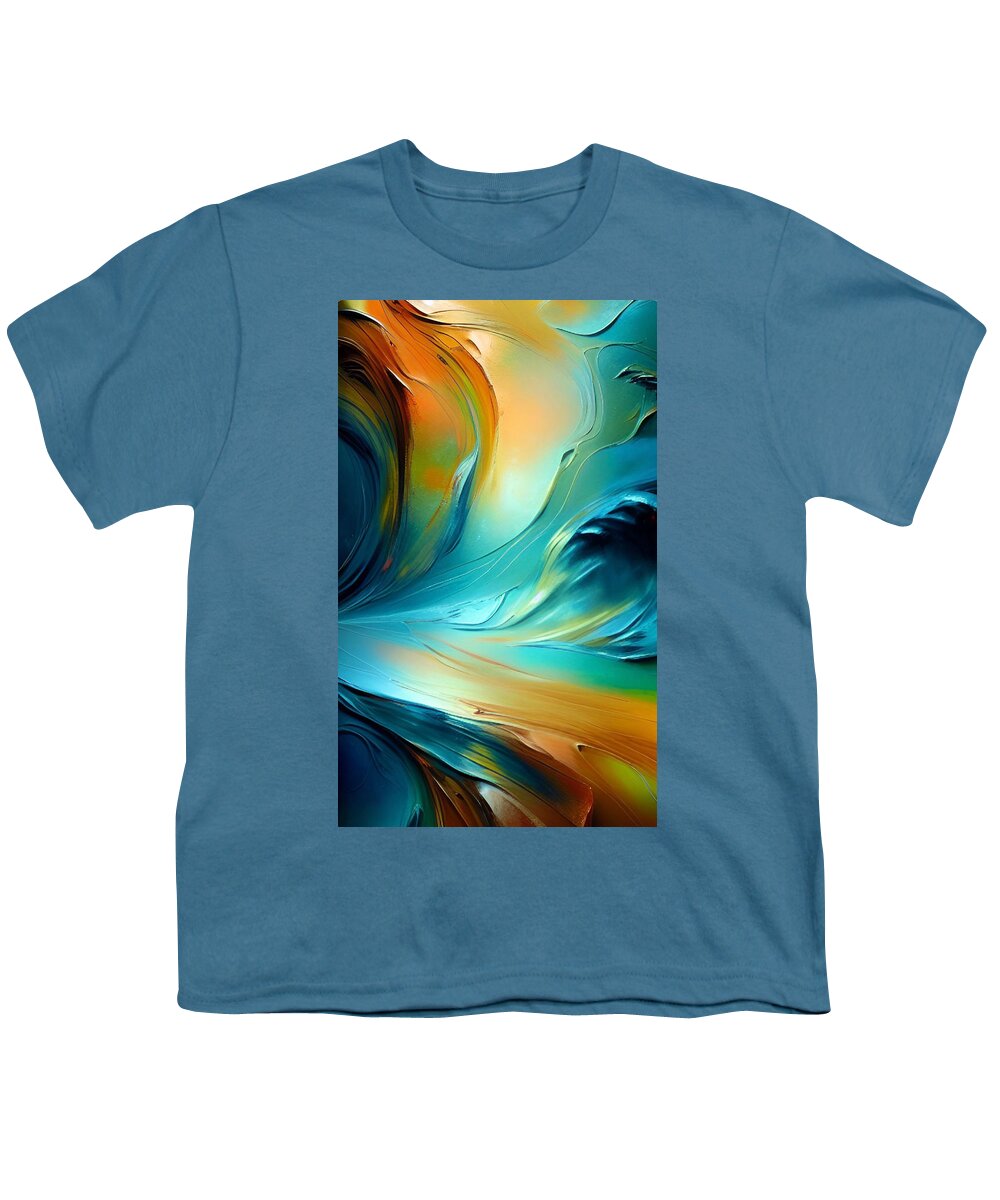 Conceptual Youth T-Shirt featuring the painting Sunkissed Sea by Bonnie Bruno