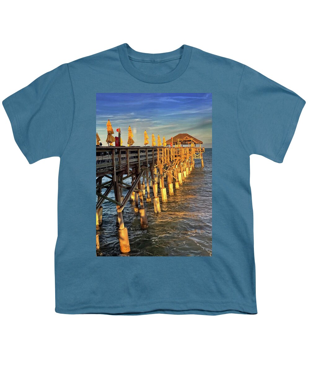Pier Youth T-Shirt featuring the photograph Sunset on the Pier by George Taylor