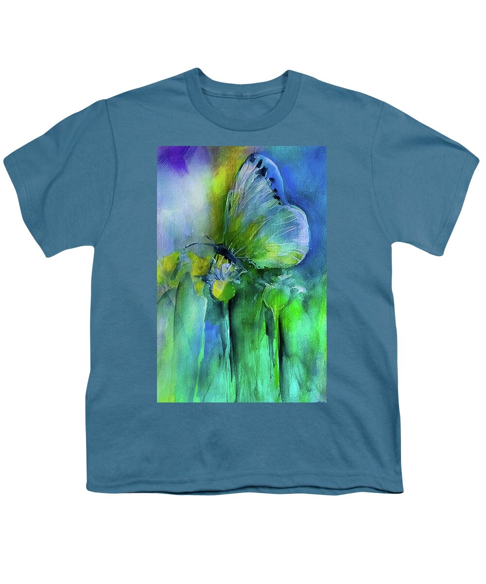 Butterfly Youth T-Shirt featuring the painting The Beautiful Life Of A Bug by Lisa Kaiser