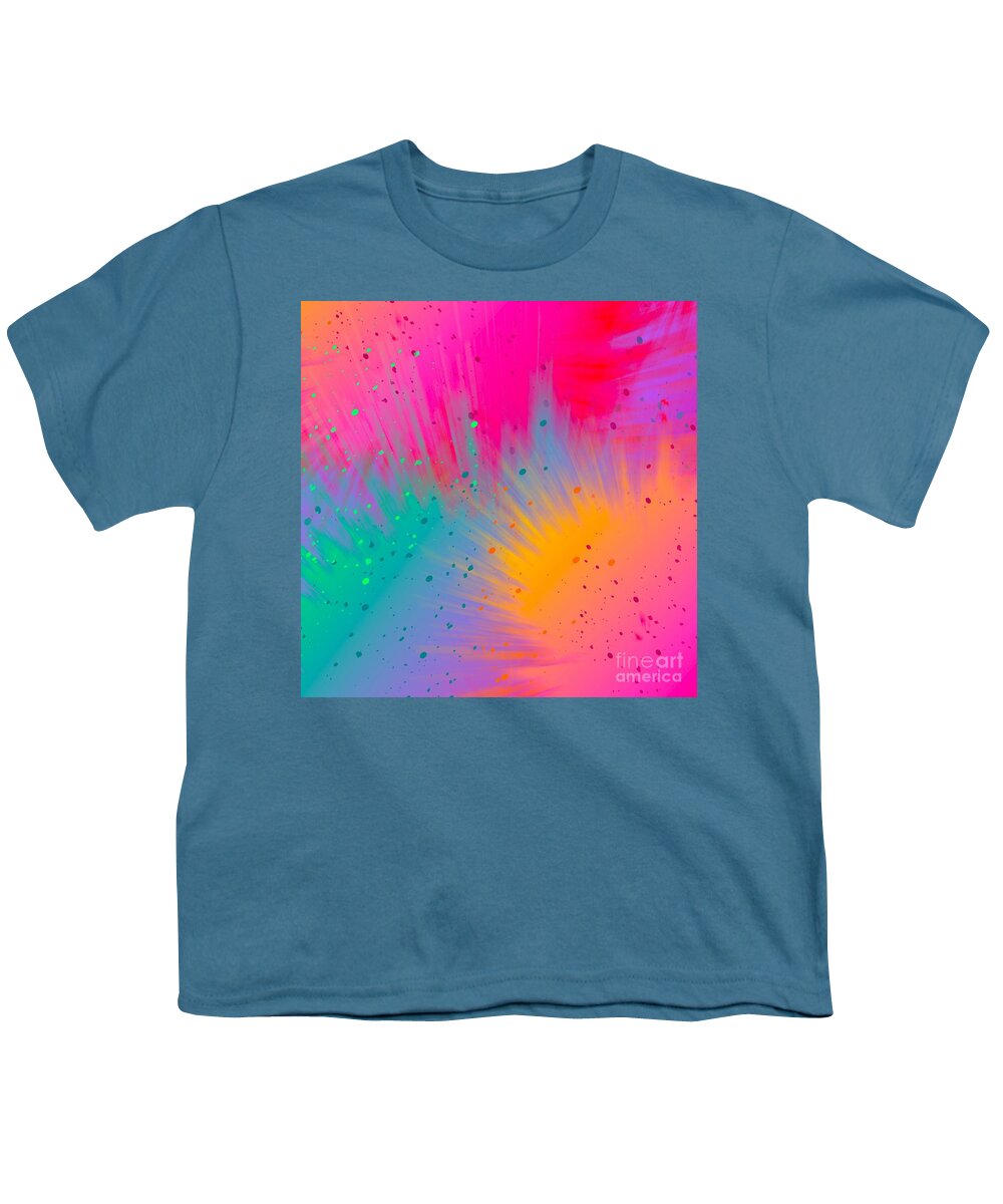 Colorful Youth T-Shirt featuring the digital art Tiara - Artistic Colorful Abstract Carnival Splatter Watercolor Digital Art by Sambel Pedes