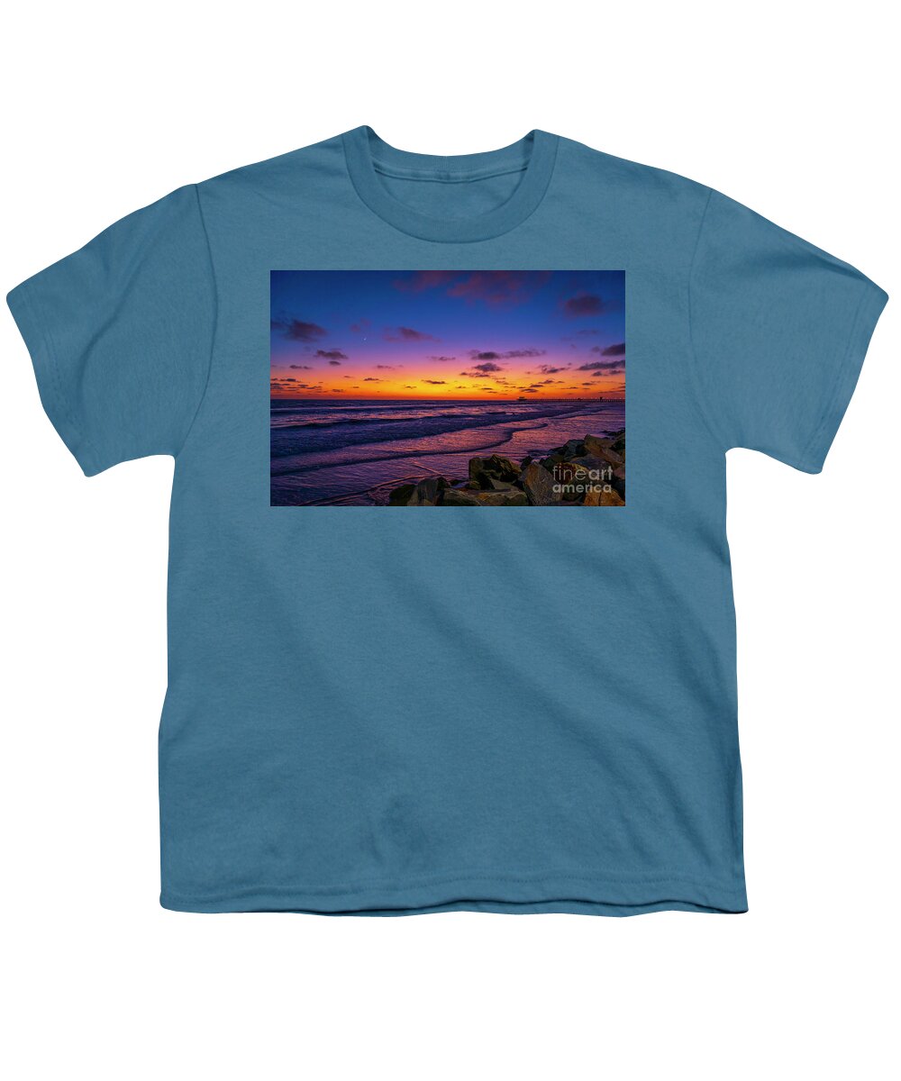 Colorful Youth T-Shirt featuring the photograph Twilight in Oceanside by Rich Cruse