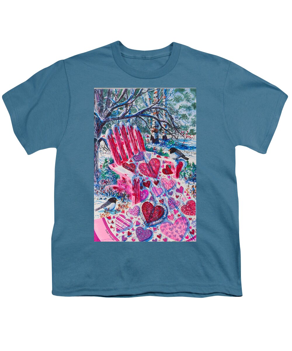 Valentine Youth T-Shirt featuring the painting Valentine Hearts by Diane Phalen