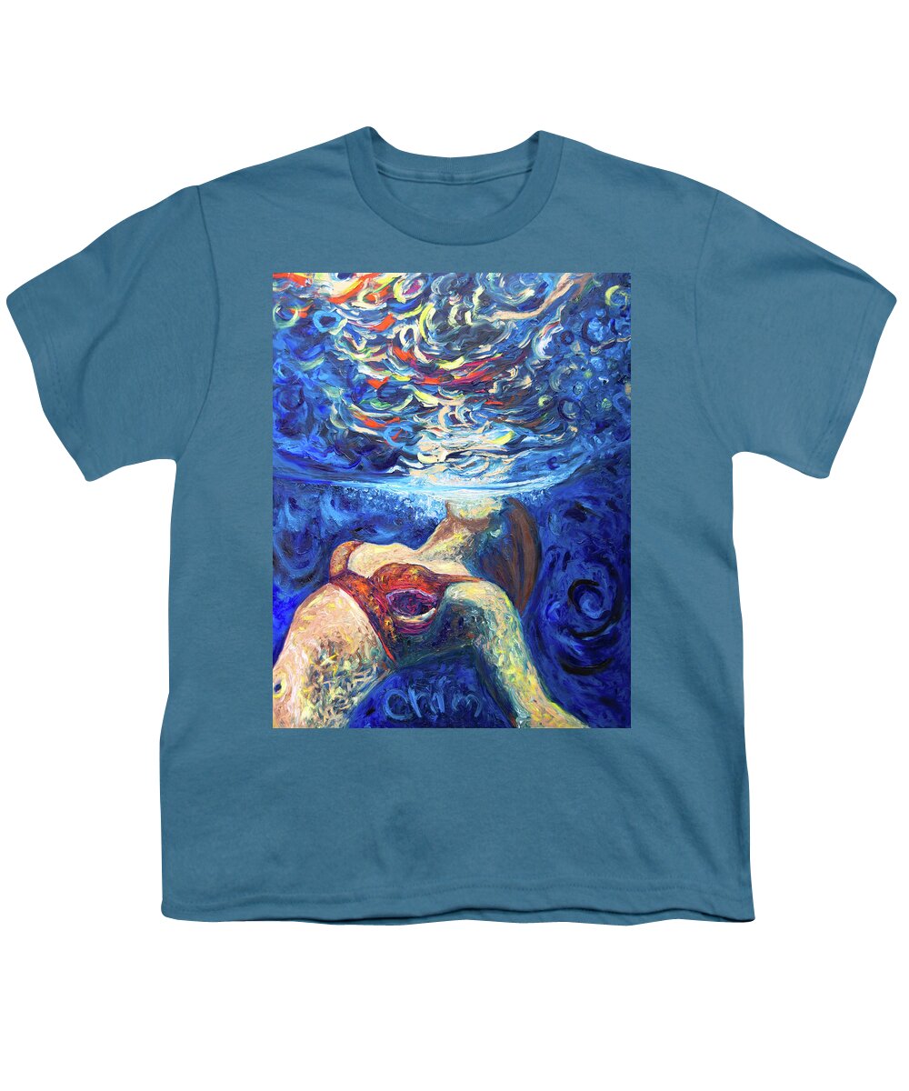  Youth T-Shirt featuring the painting Velvet by Chiara Magni