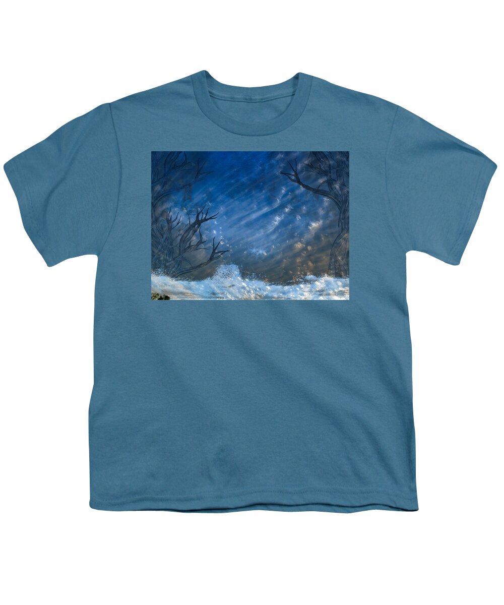 Sky Youth T-Shirt featuring the digital art Waterfront Turbulence by Russel Considine