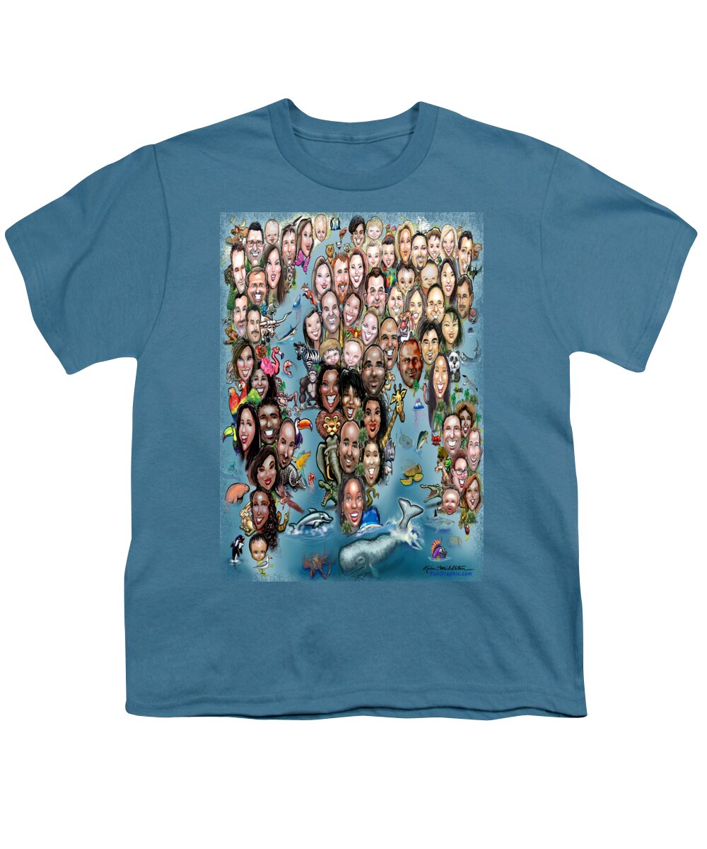 World Youth T-Shirt featuring the digital art We're All In This Together by Kevin Middleton