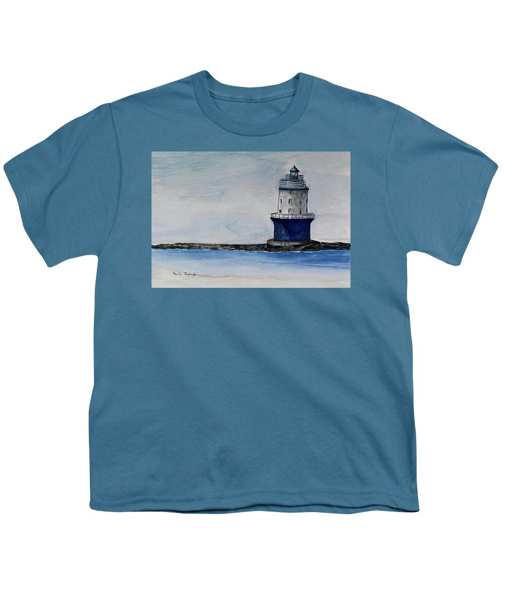 Painting Youth T-Shirt featuring the painting White Harbor of Refuge Lighthouse by Paula Pagliughi