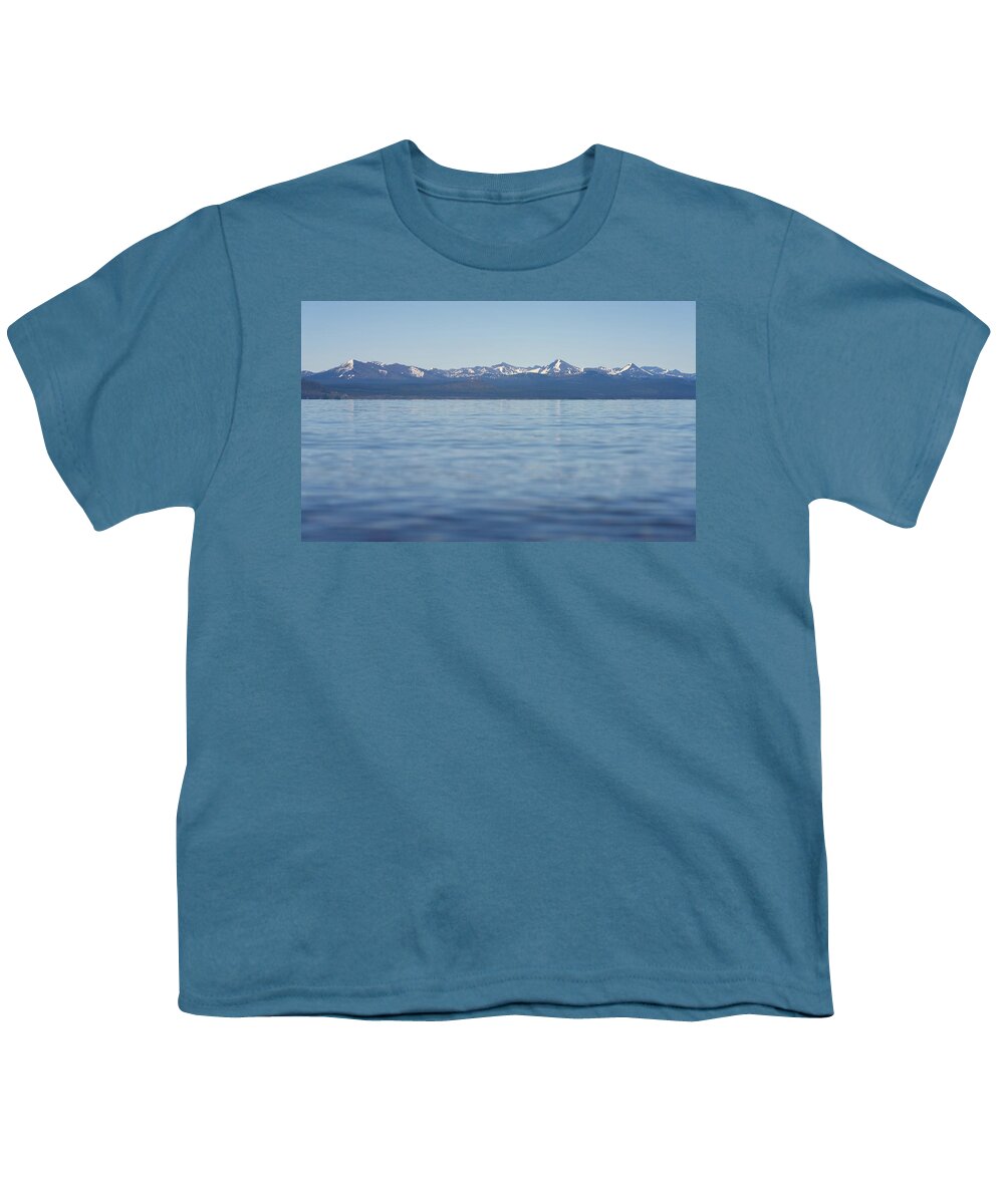 Yellowstone Youth T-Shirt featuring the photograph Yellowstone Lake Blues by Darren White
