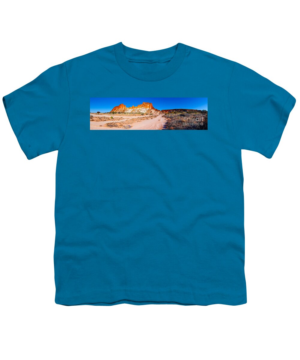 Rainbow Valley Outback Landscape Central Australia Australian Northern Territory Panorama Panoramic Clay Pan Dry Arid Youth T-Shirt featuring the photograph Rainbow Valley #20 by Bill Robinson