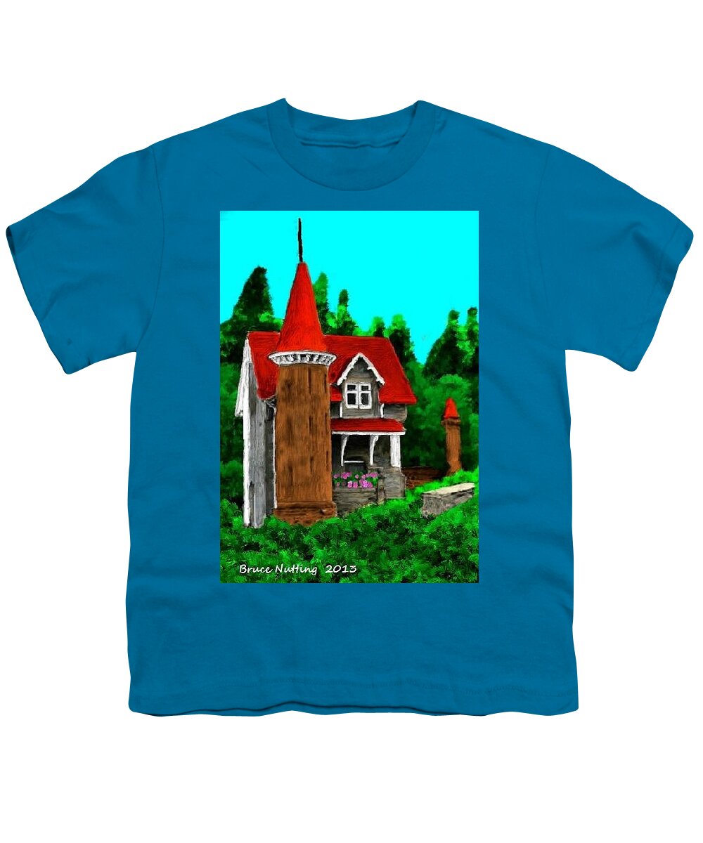 Home Youth T-Shirt featuring the painting Castle Tower Home Scotland by Bruce Nutting