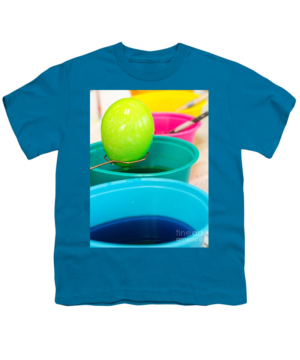 Background Youth T-Shirt featuring the photograph Dying Easter Eggs by Edward Fielding