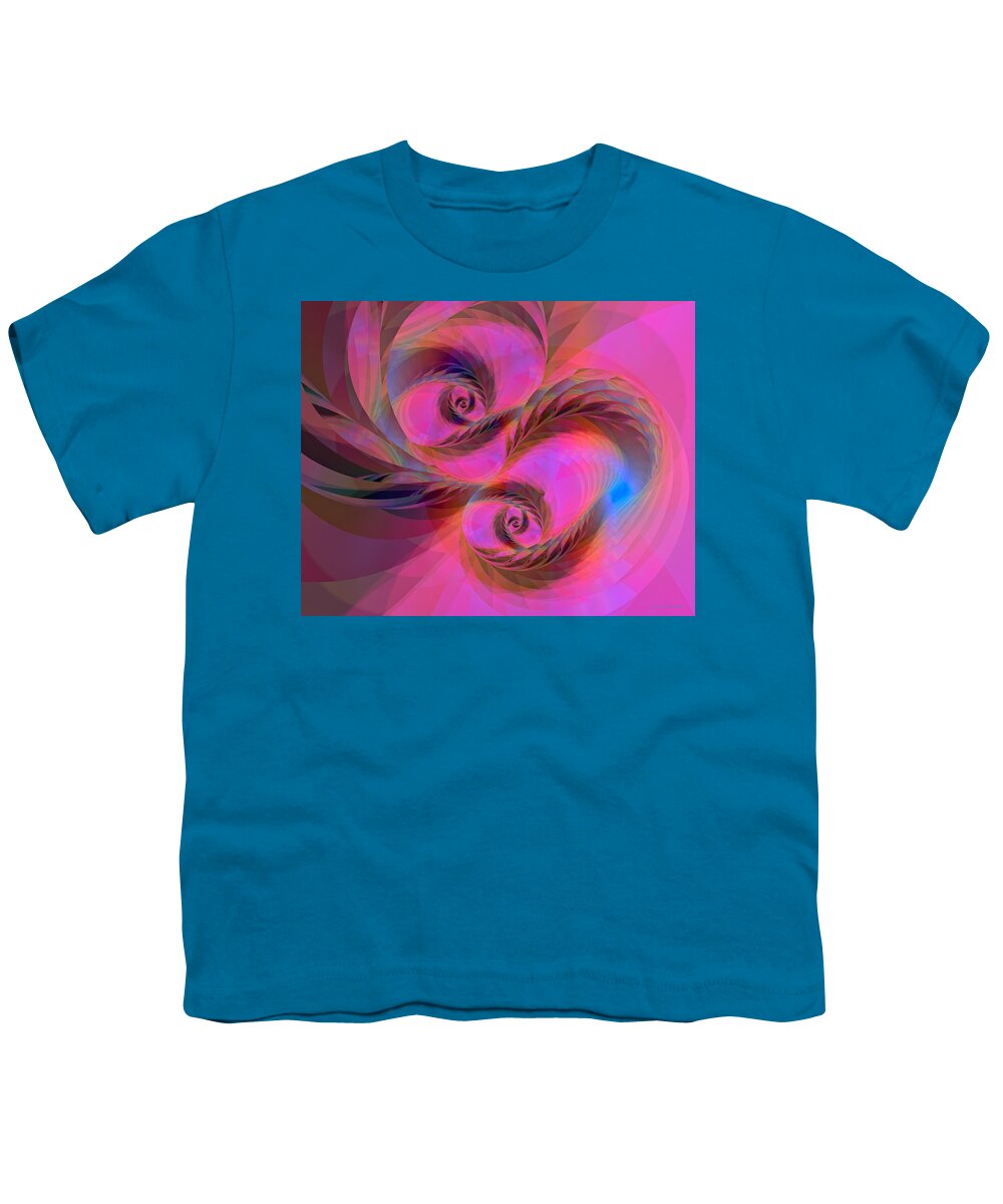 Abstract Youth T-Shirt featuring the digital art Feathers in the Wind by Judi Suni Hall