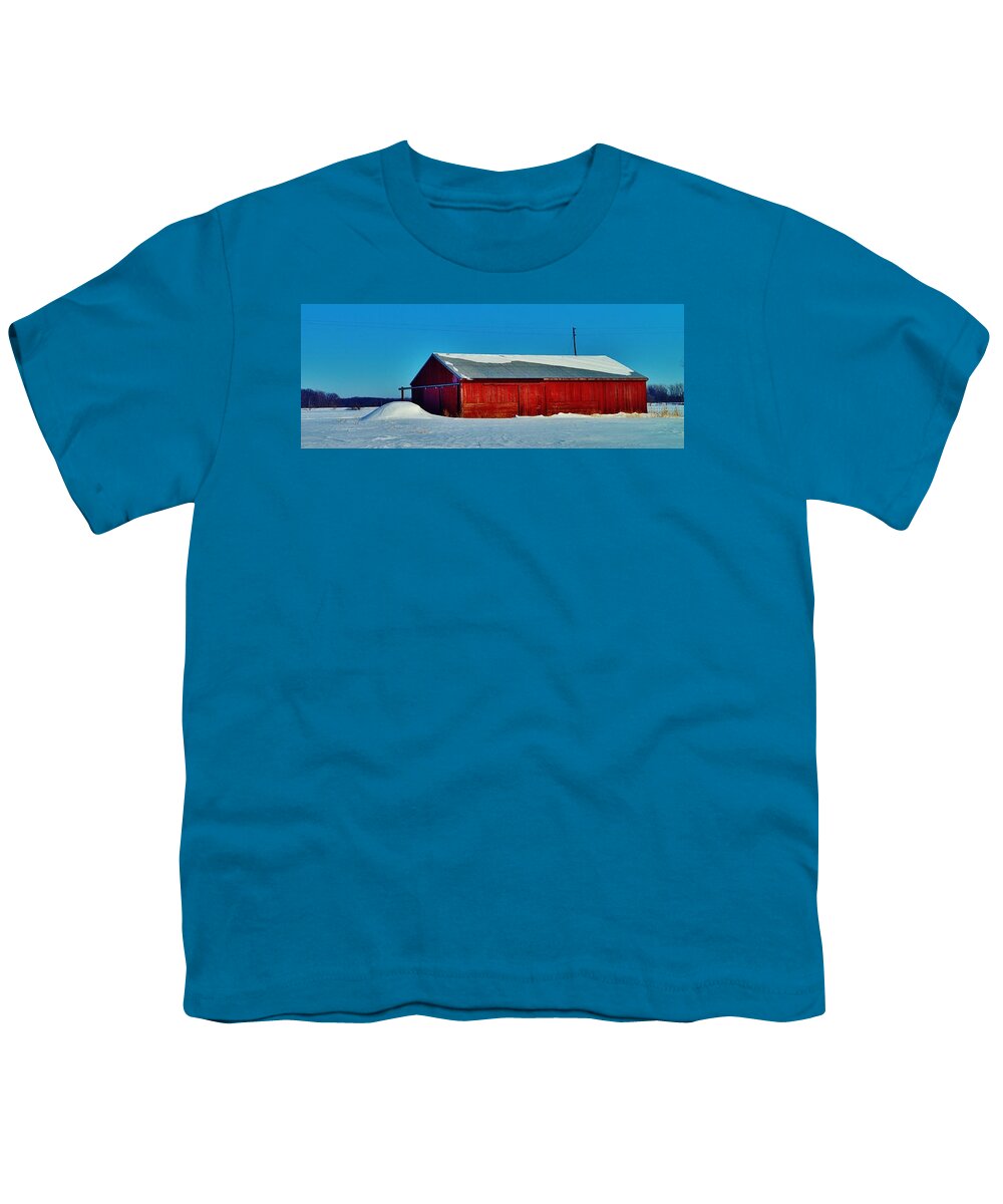  Youth T-Shirt featuring the photograph Labo Rd Barn Pano by Daniel Thompson