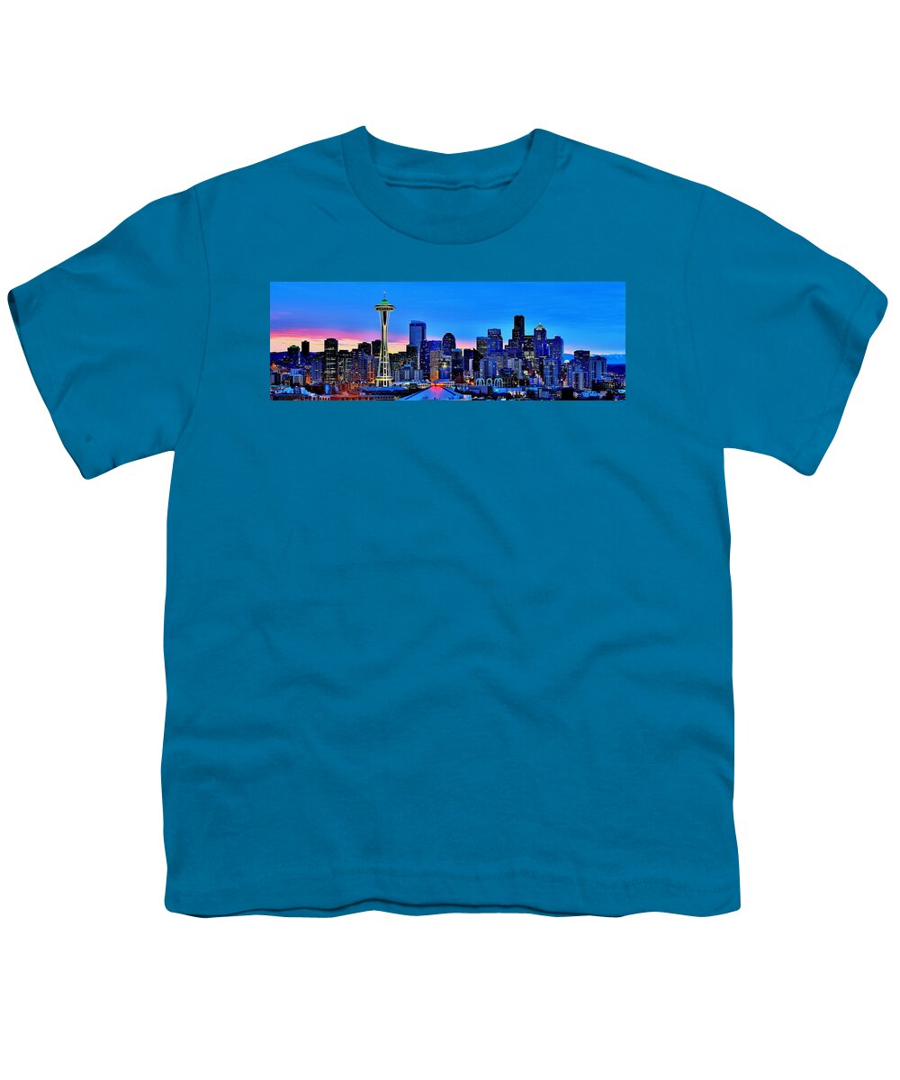 Seattle Youth T-Shirt featuring the photograph New Seattle Day by Benjamin Yeager