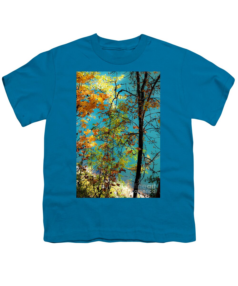Autumn Youth T-Shirt featuring the photograph Rivers Edge by Gwyn Newcombe