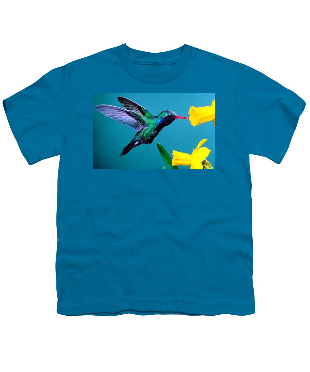Hummingbird Youth T-Shirt featuring the digital art Hummingbird #10 by Super Lovely