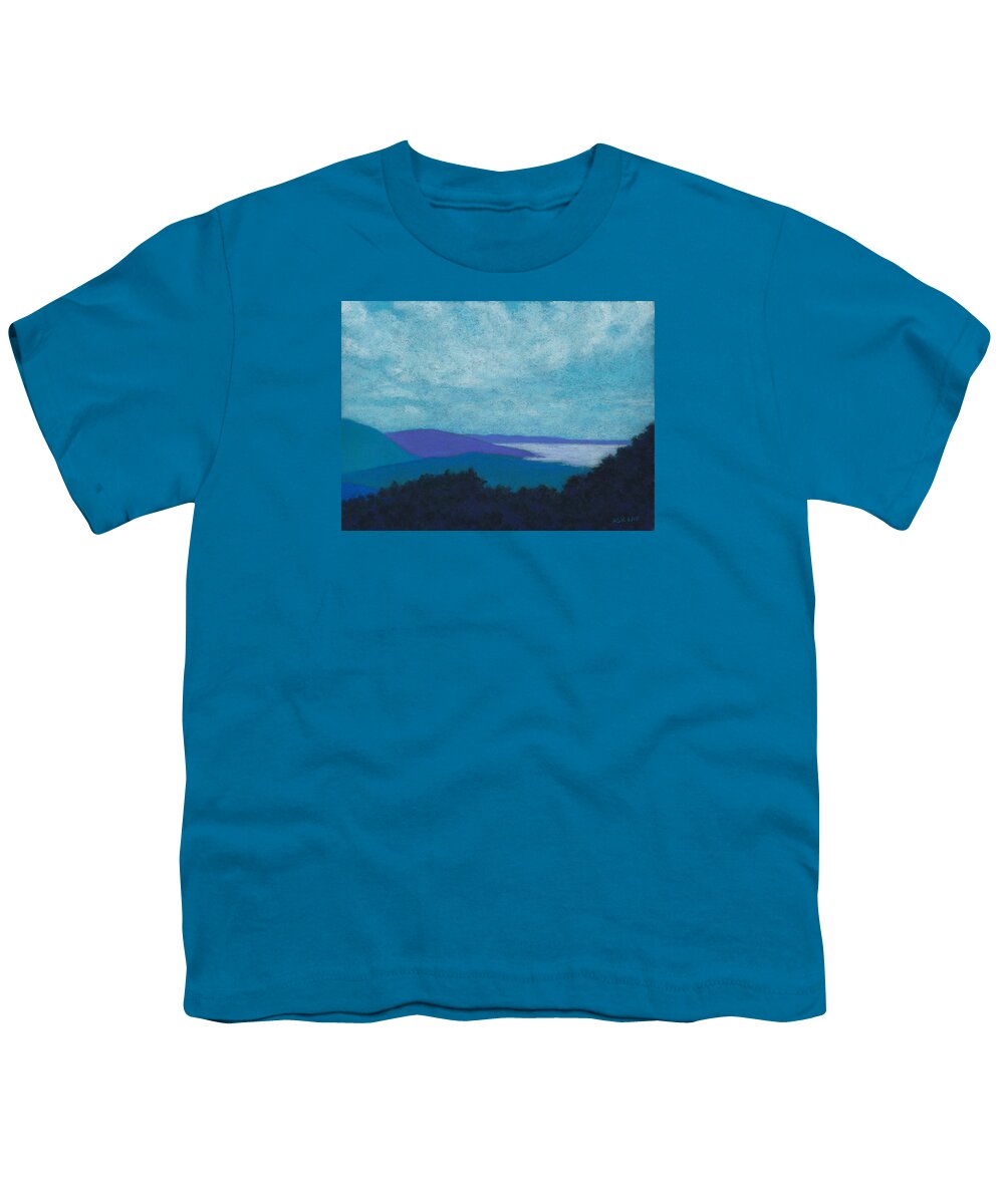 Blue Ridge Mountains Youth T-Shirt featuring the pastel Blue Ridges 3 by Anne Katzeff
