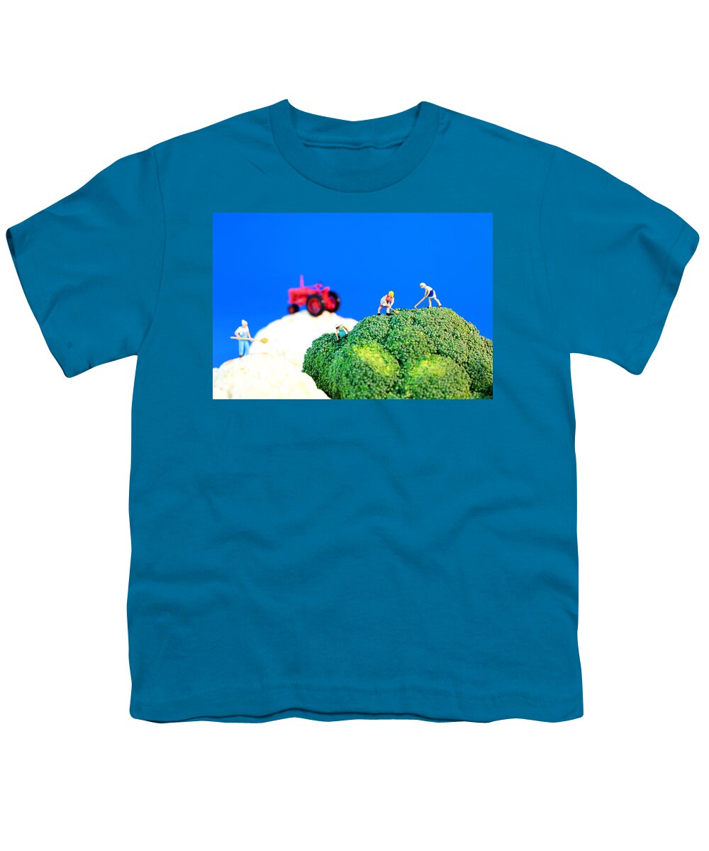 Agriculture Youth T-Shirt featuring the photograph Farming on broccoli and cauliflower II by Paul Ge