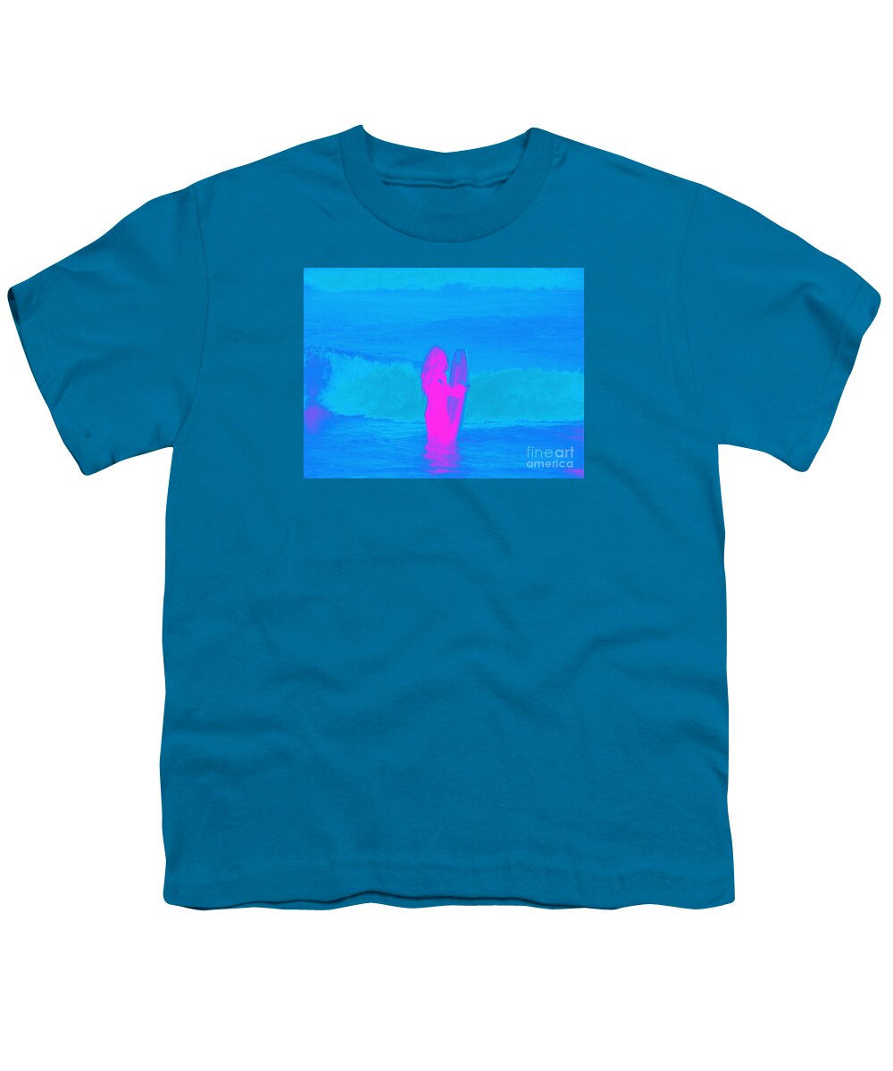 Bodyboarding Youth T-Shirt featuring the photograph Frothing Neon by Leah McPhail
