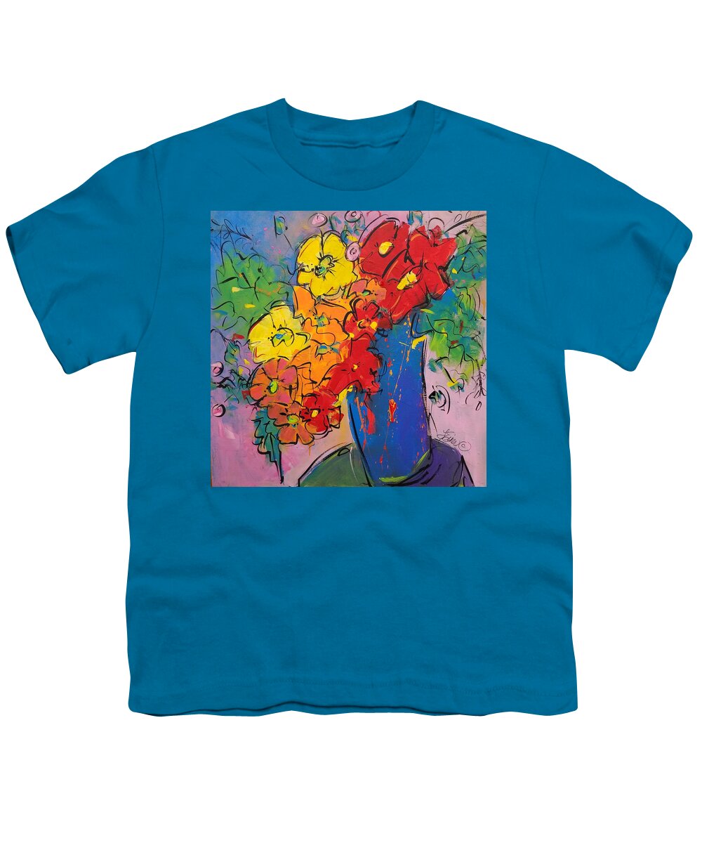Floral Youth T-Shirt featuring the painting Mending My Broken Heart by Terri Einer