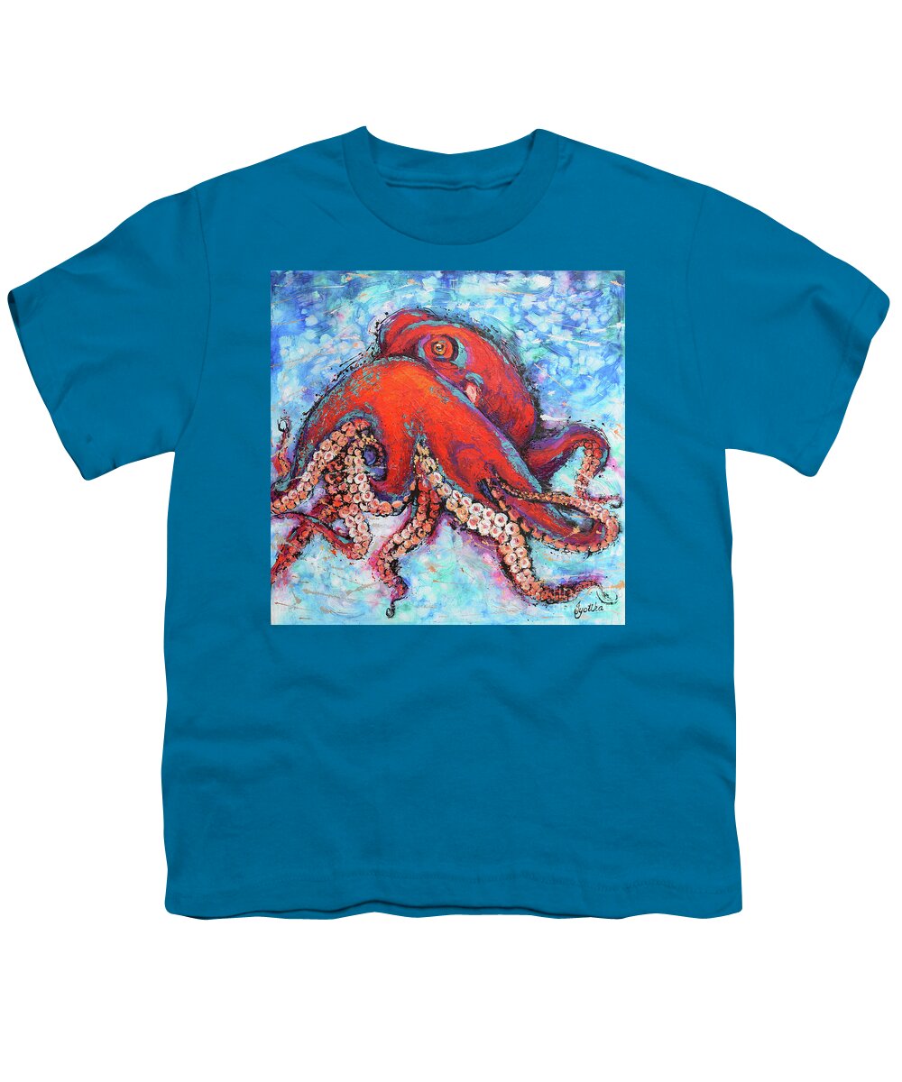 Octopus Youth T-Shirt featuring the painting Octopus by Jyotika Shroff